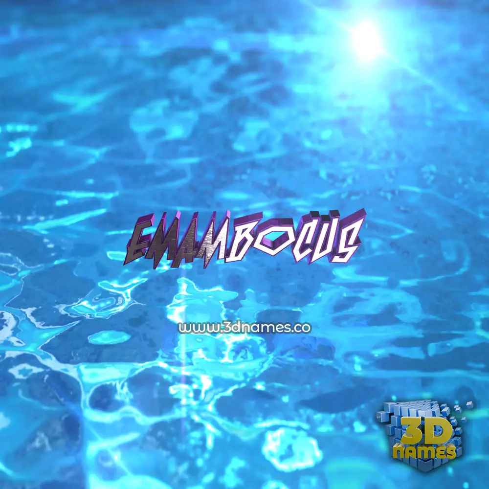 emambocus in Water 2015 style - 3D name wallpaper