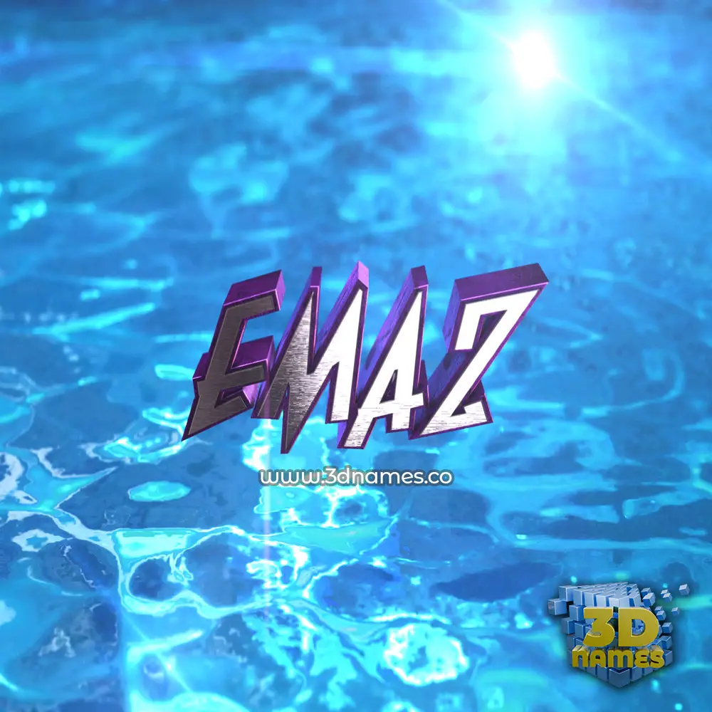 emaz in Water 2015 style - 3D name wallpaper