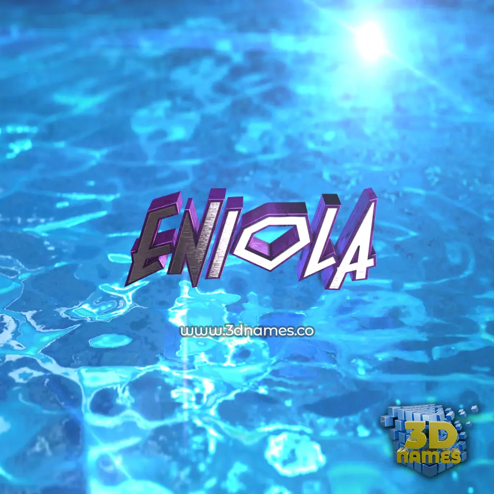 eniola in Water 2015 style - 3D name wallpaper