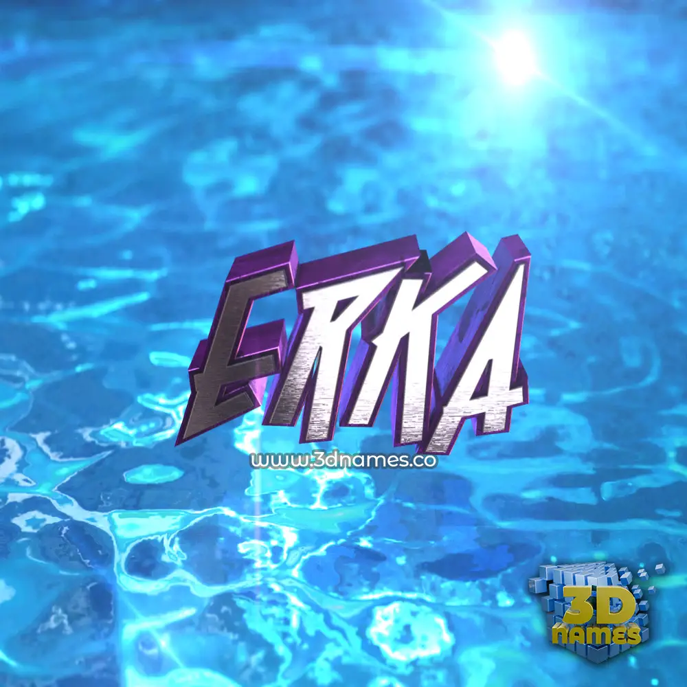 erka in Water 2015 style - 3D name wallpaper
