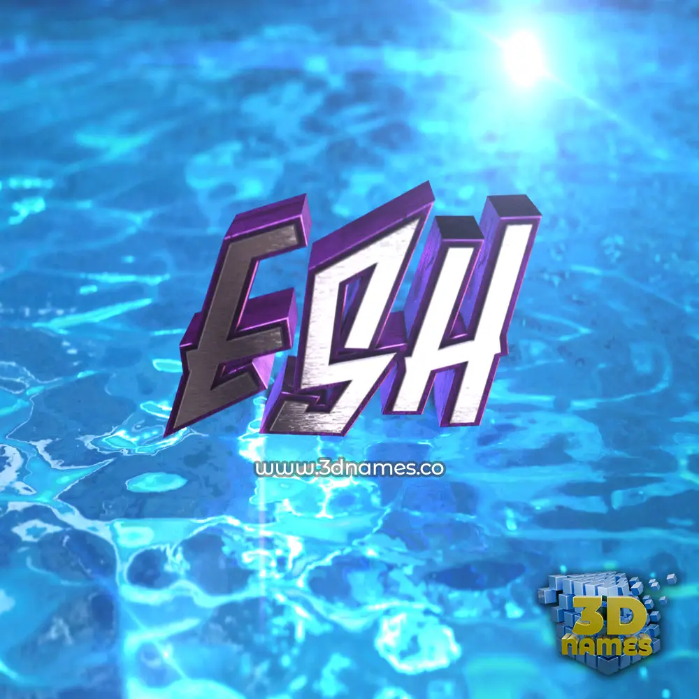 esh in Water 2015 style - 3D name wallpaper