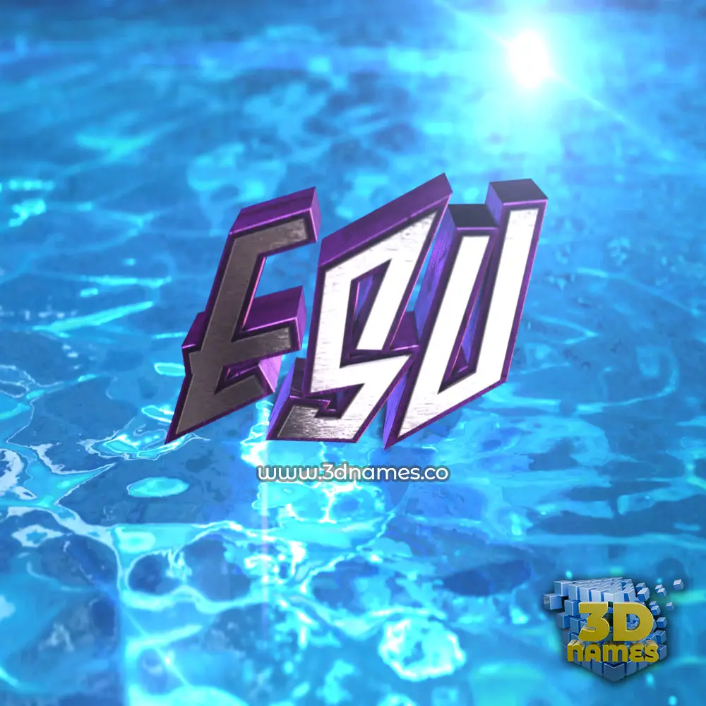 esu in Water 2015 style - 3D name wallpaper