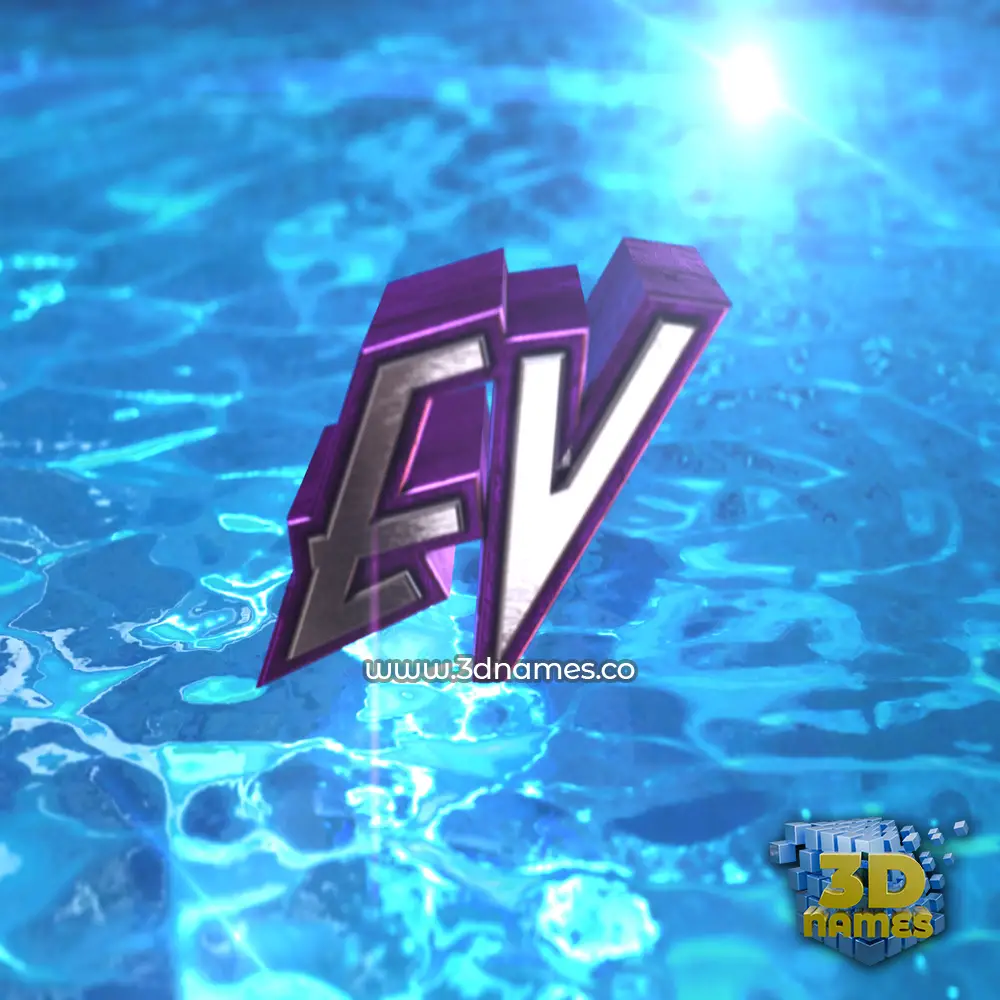 ev in Water 2015 style - 3D name wallpaper