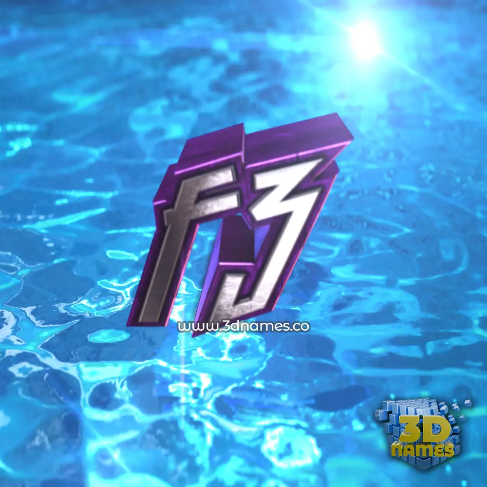 f3 in Water 2015 style - 3D name wallpaper