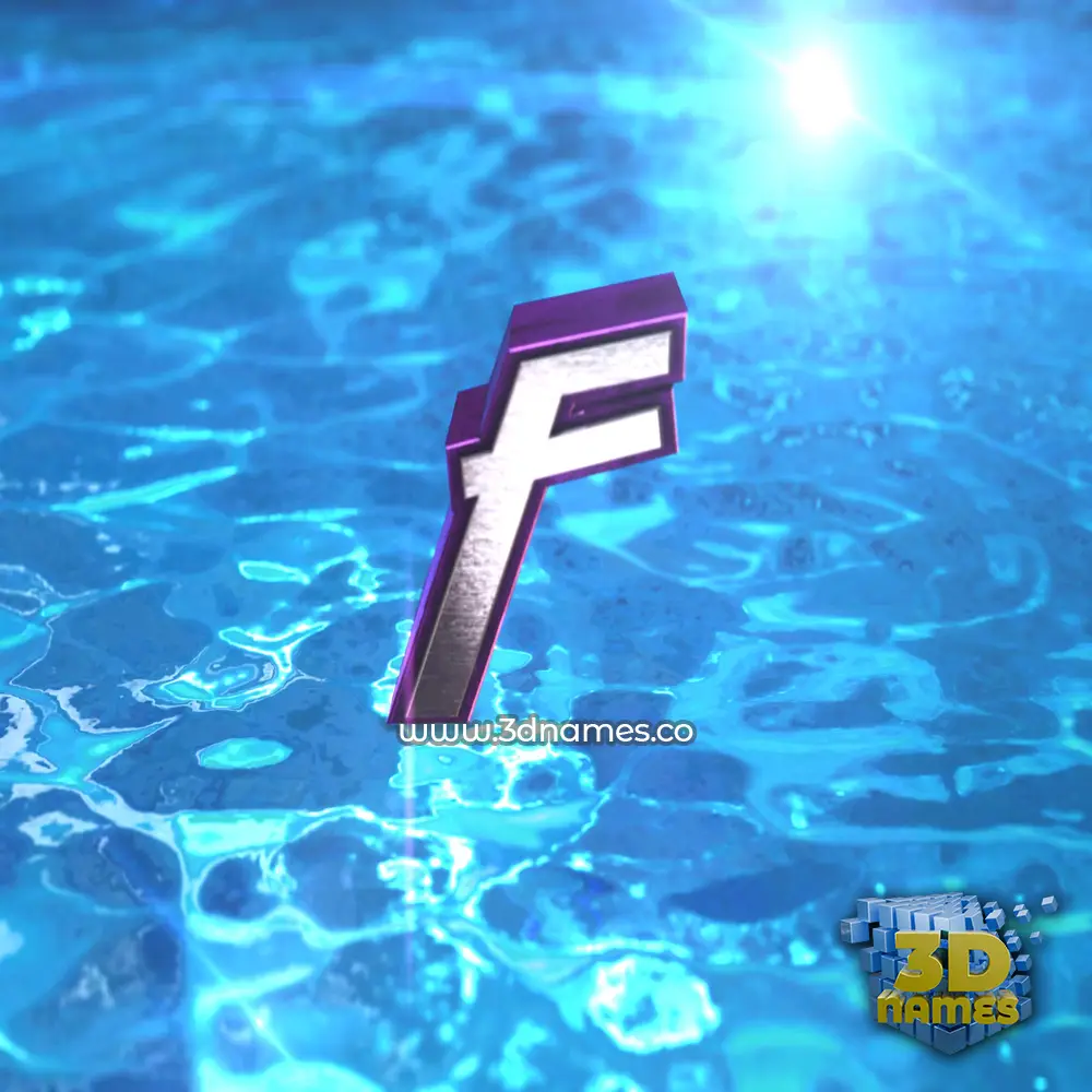 f in Water 2015 style - 3D name wallpaper