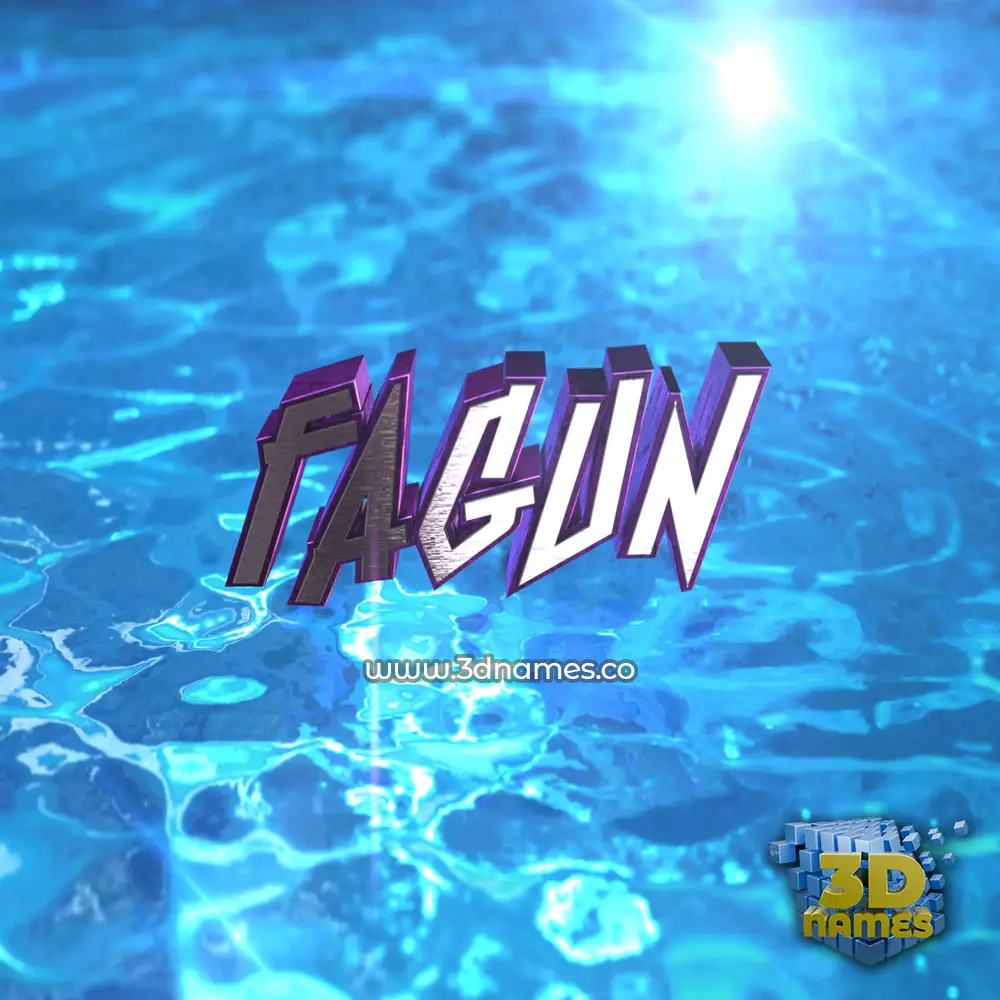fagun in Water 2015 style - 3D name wallpaper