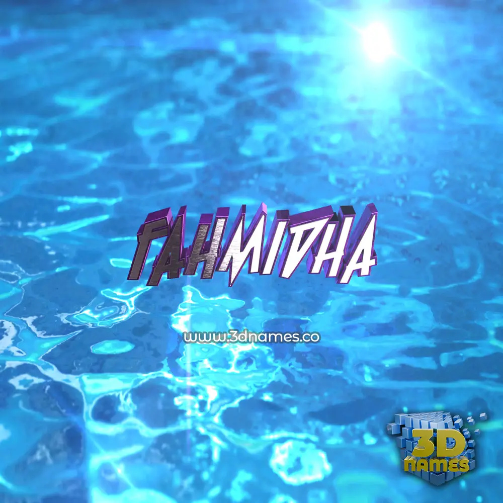 fahmidha in Water 2015 style - 3D name wallpaper