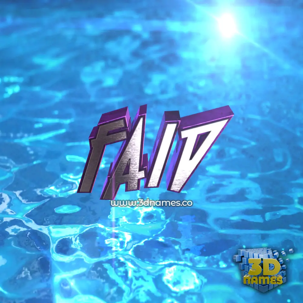 faid in Water 2015 style - 3D name wallpaper