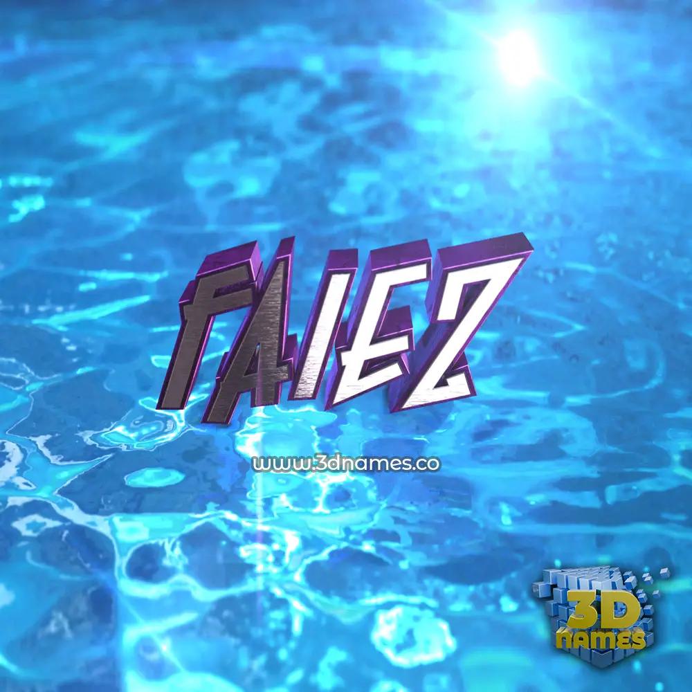 faiez in Water 2015 style - 3D name wallpaper