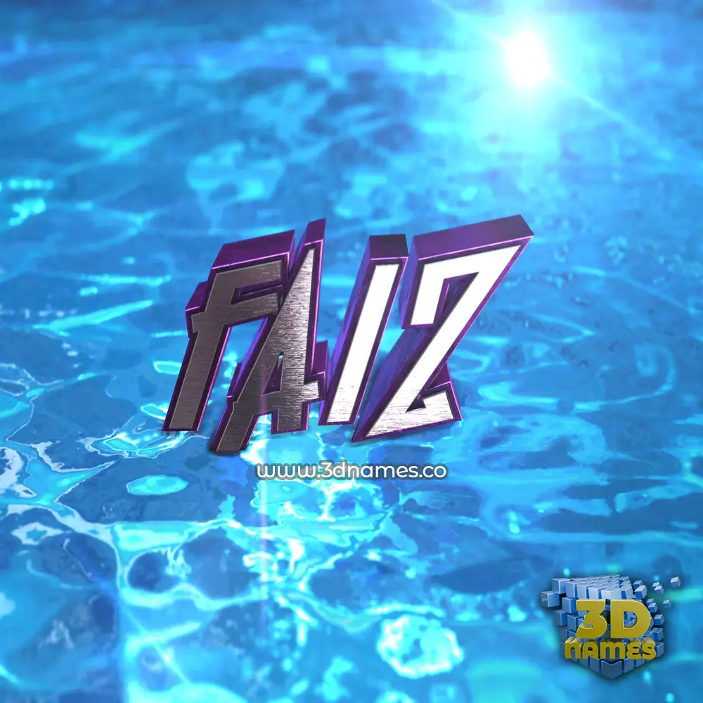 faiz in Water 2015 style - 3D name wallpaper