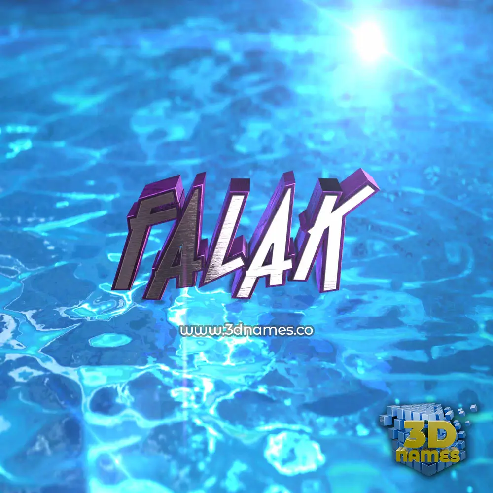 falak in Water 2015 style - 3D name wallpaper