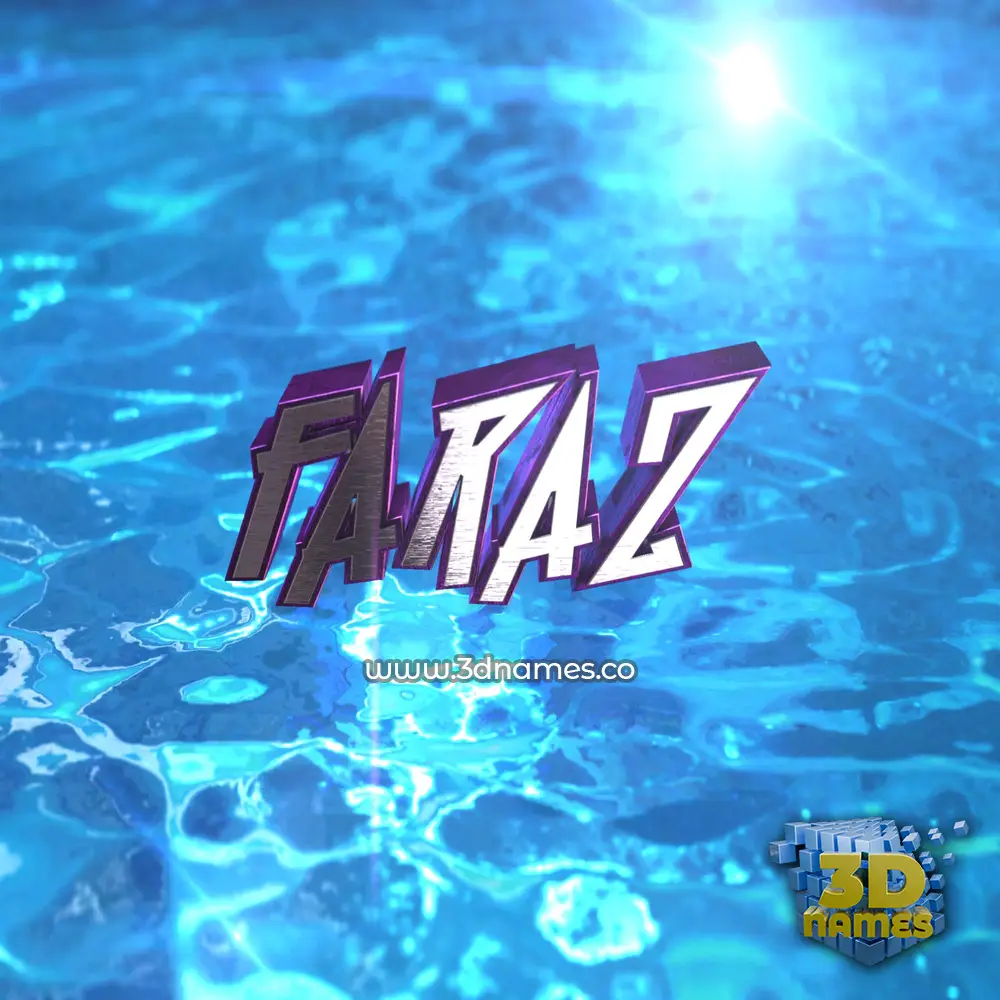 faraz in Water 2015 style - 3D name wallpaper