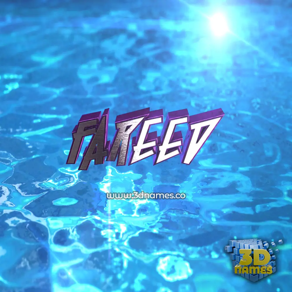 fareed in Water 2015 style - 3D name wallpaper