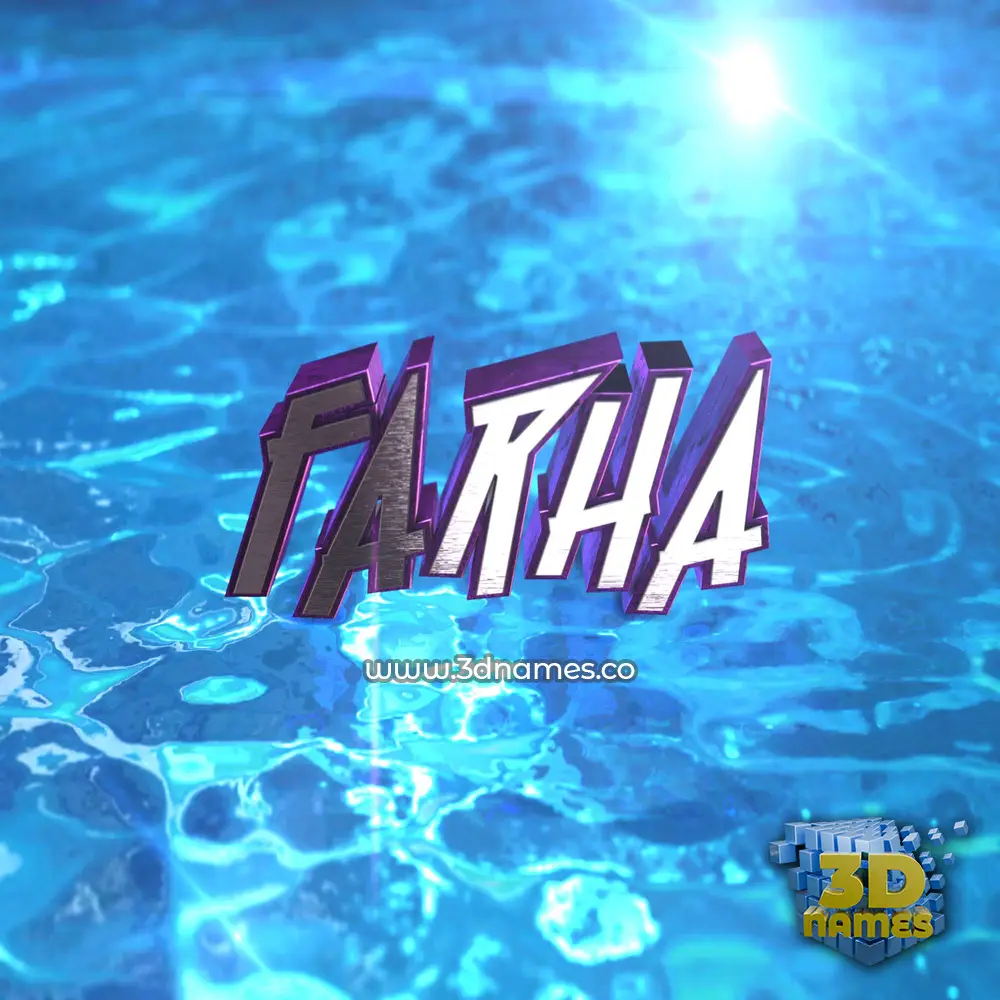 farha in Water 2015 style - 3D name wallpaper