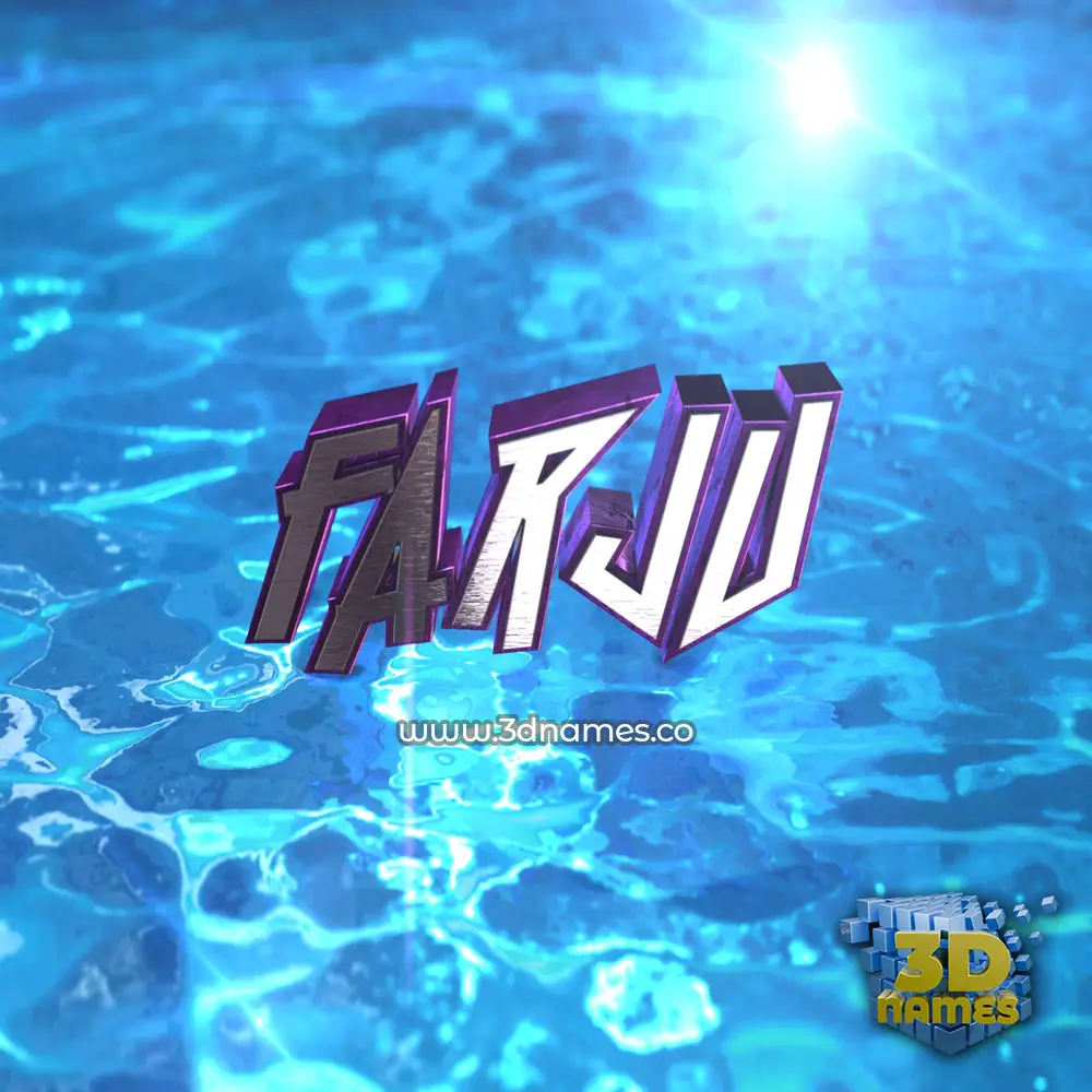 farju in Water 2015 style - 3D name wallpaper