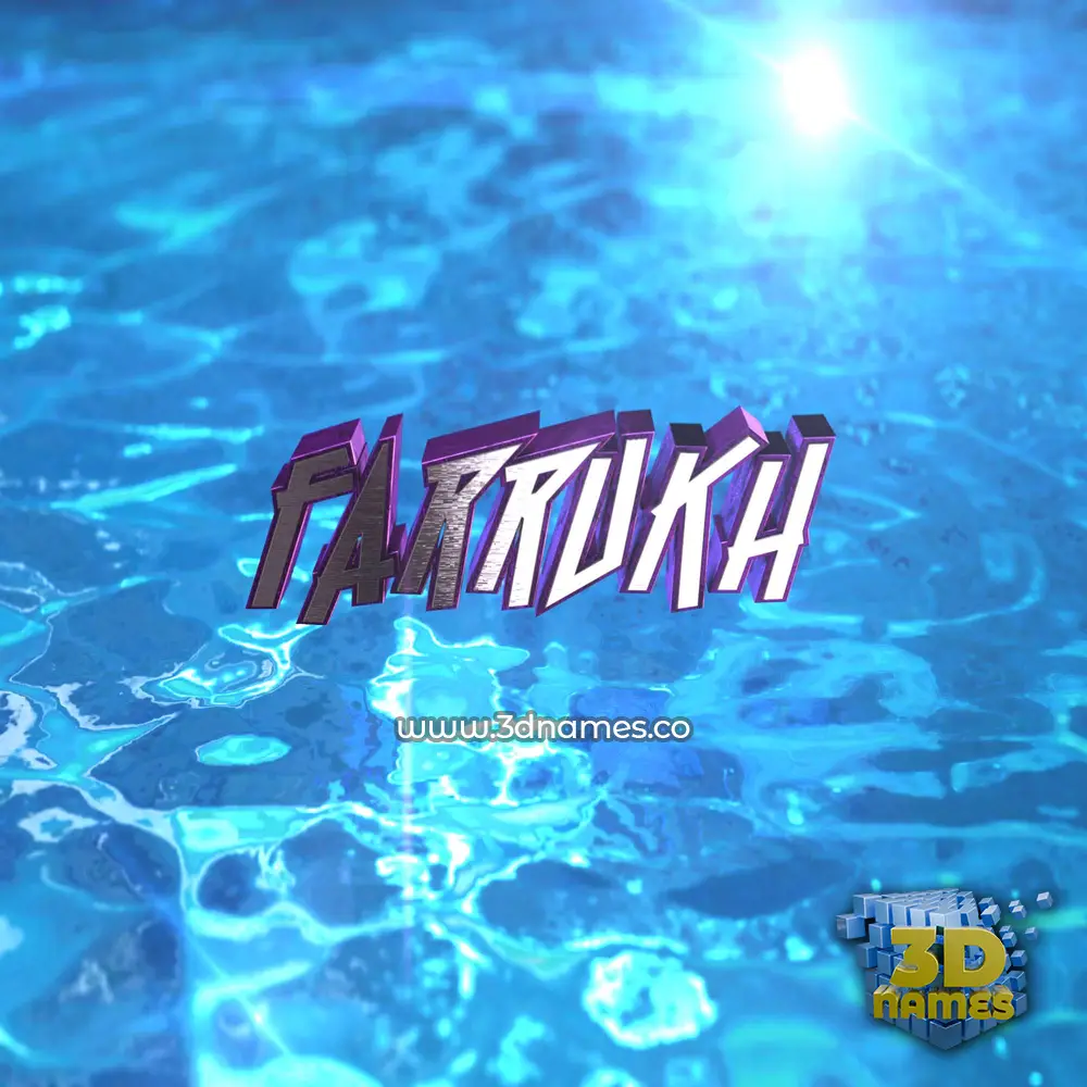 farrukh in Water 2015 style - 3D name wallpaper