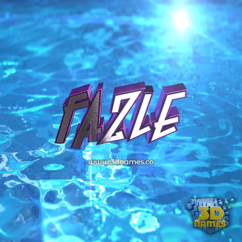 fazle in Water 2015 style - 3D name wallpaper