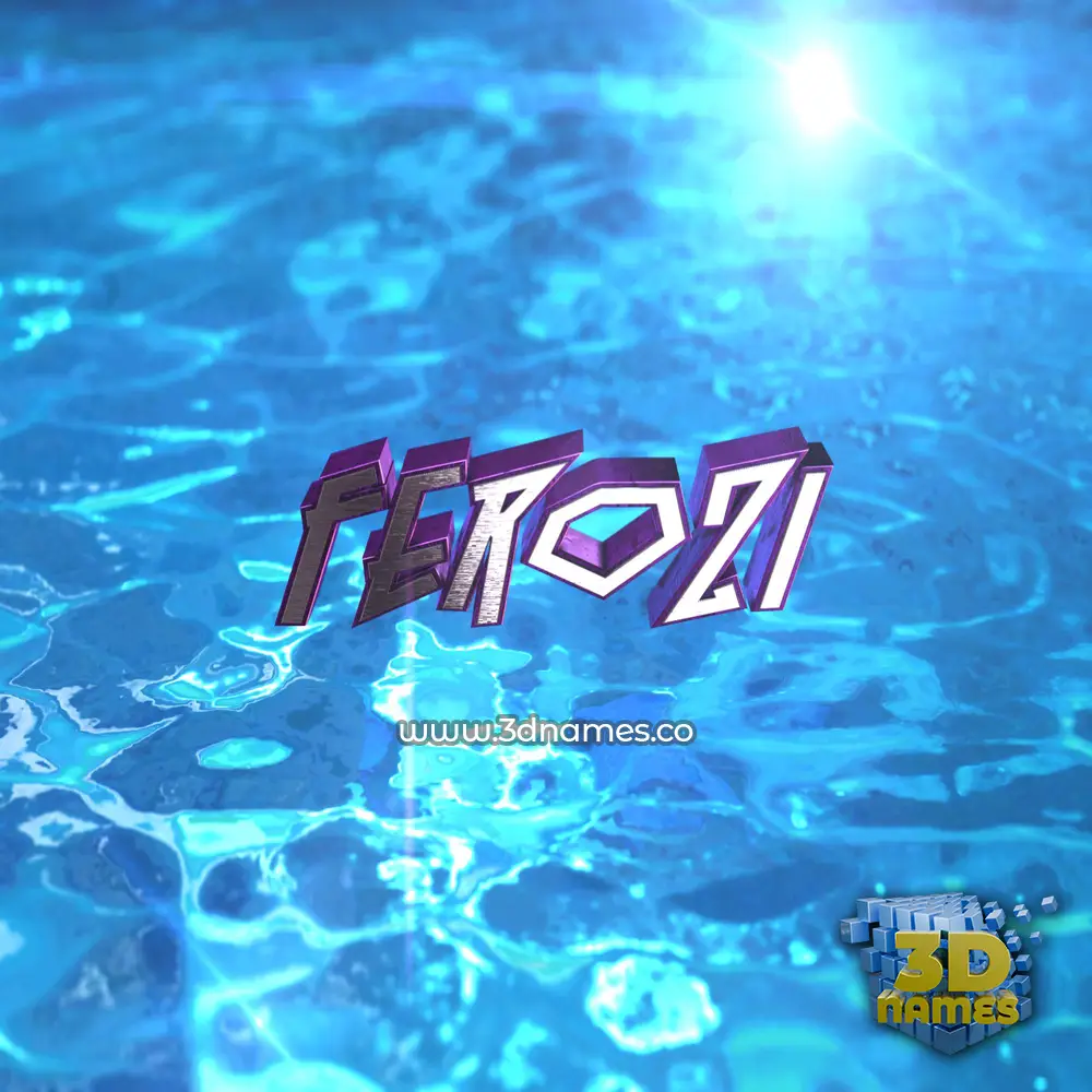 ferozi in Water 2015 style - 3D name wallpaper