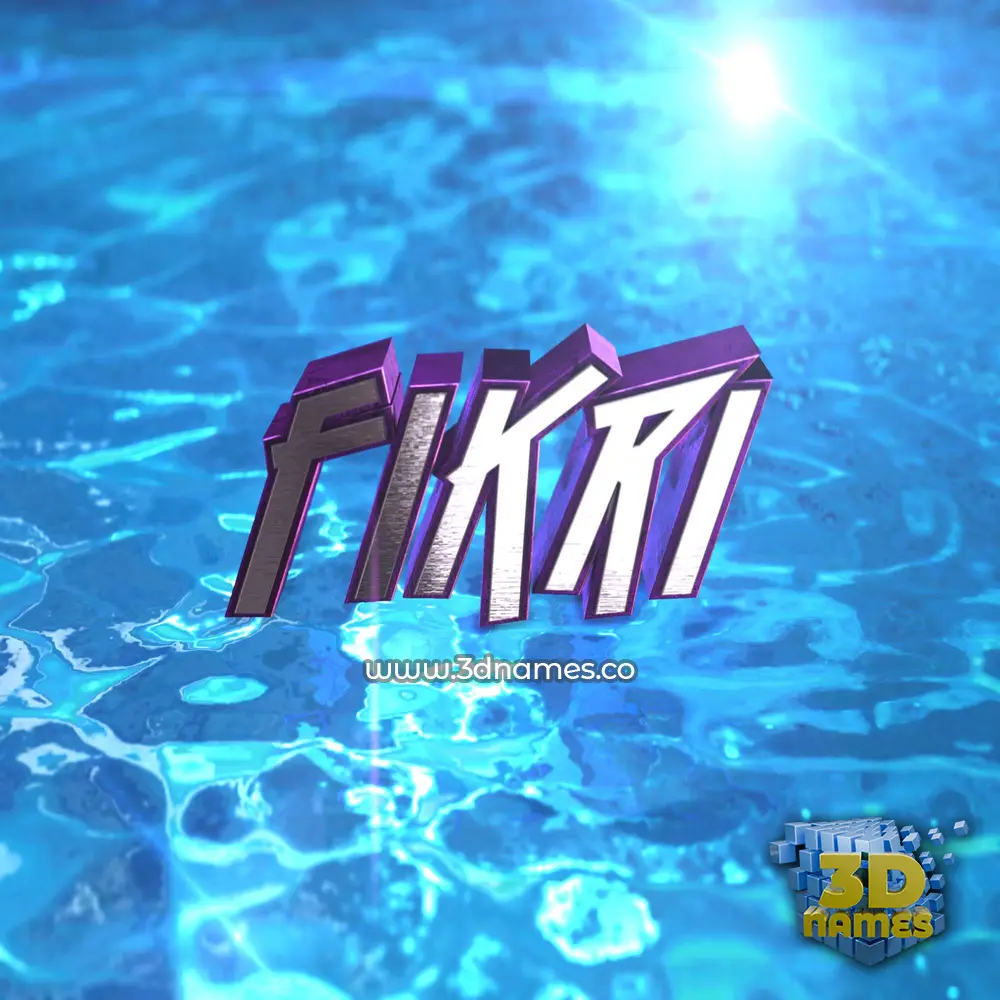 fikri in Water 2015 style - 3D name wallpaper