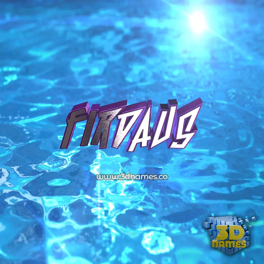 firdaus in Water 2015 style - 3D name wallpaper
