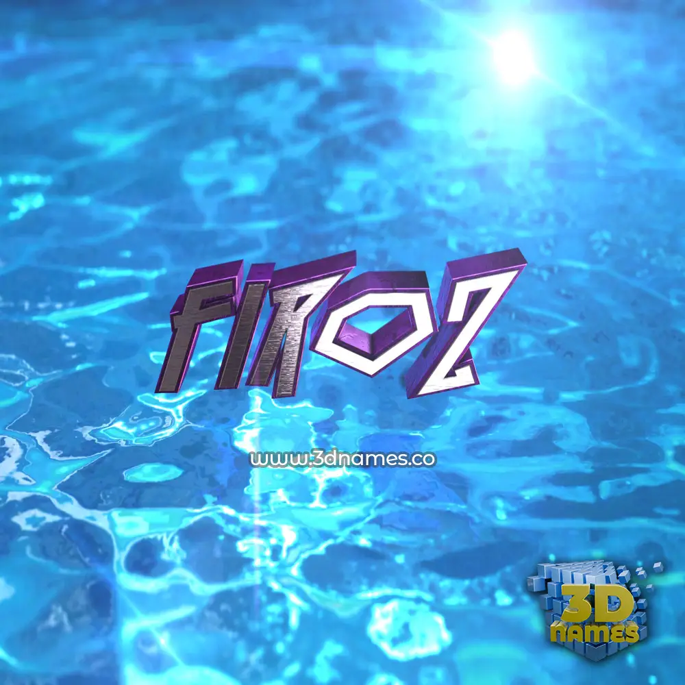 firoz in Water 2015 style - 3D name wallpaper