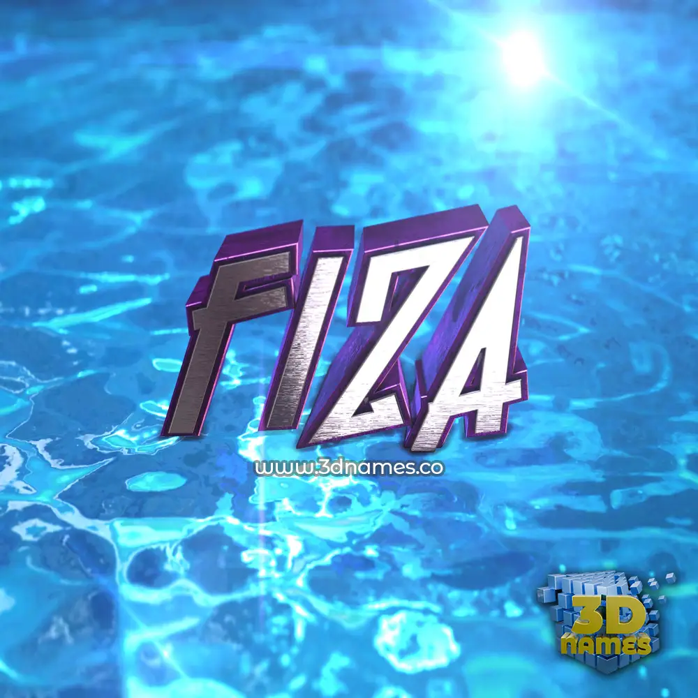 fiza in Water 2015 style - 3D name wallpaper