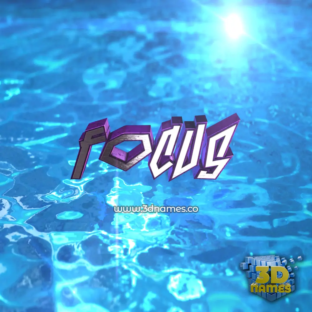 focus in Water 2015 style - 3D name wallpaper