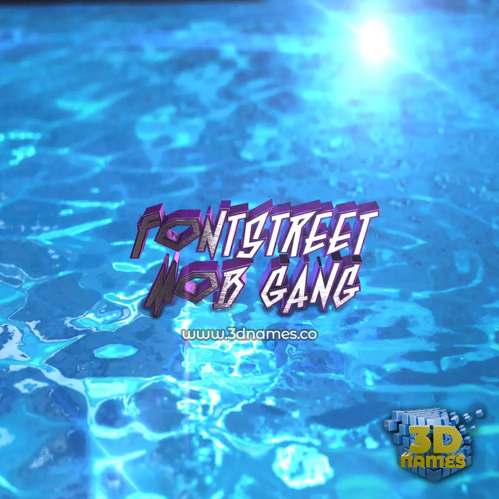 fontstreet mob gang in Water 2015 style - 3D name wallpaper