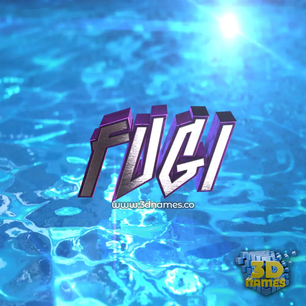 fugi in Water 2015 style - 3D name wallpaper