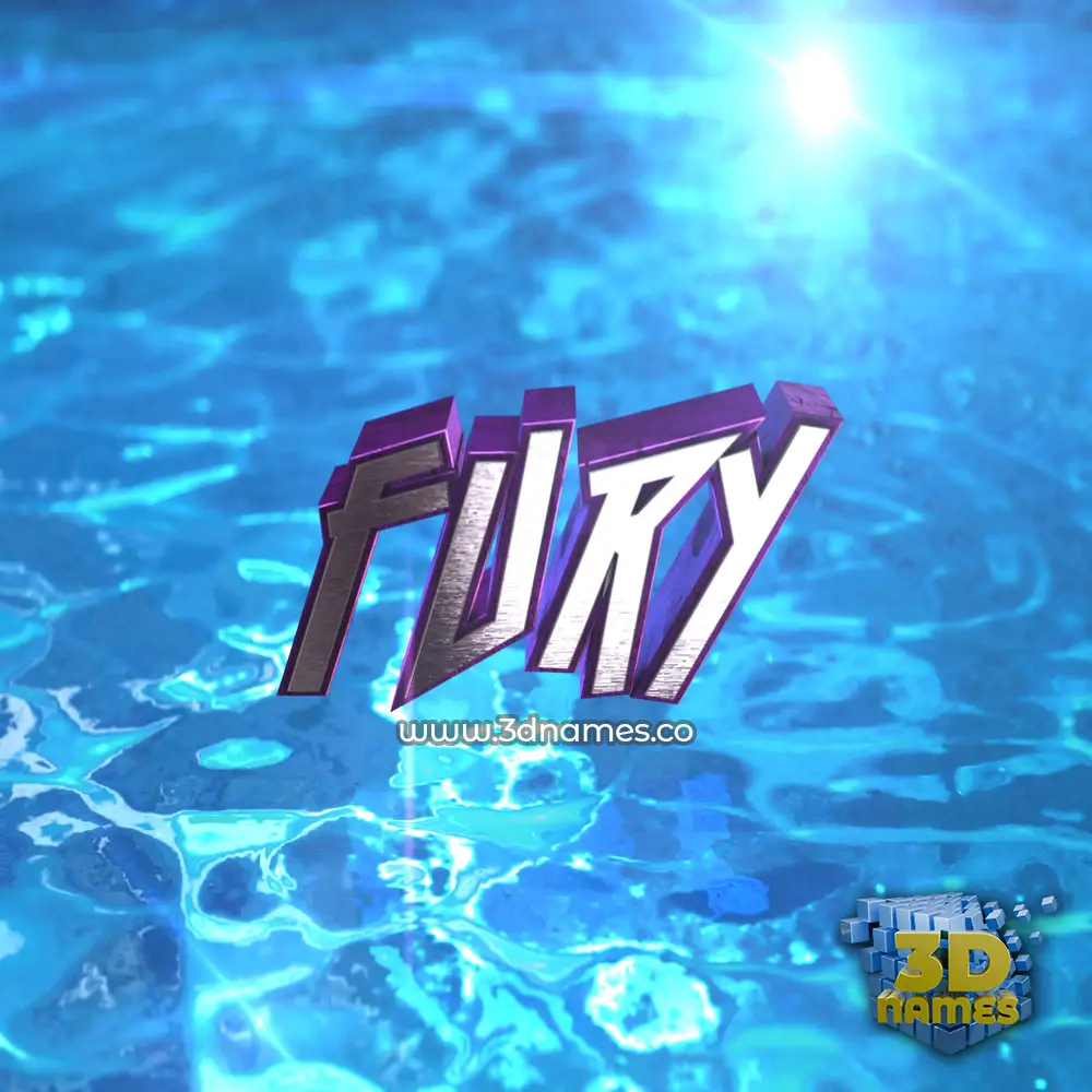 fury in Water 2015 style - 3D name wallpaper