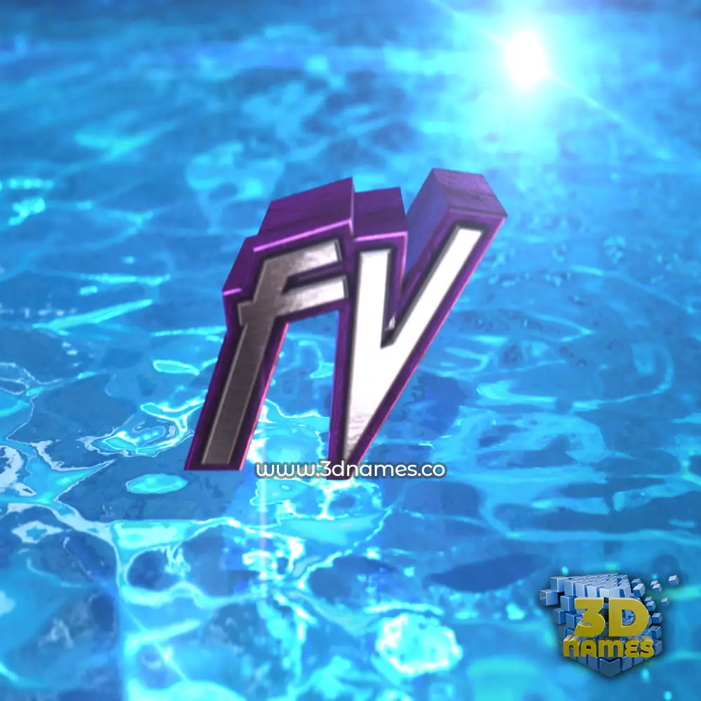 fv in Water 2015 style - 3D name wallpaper