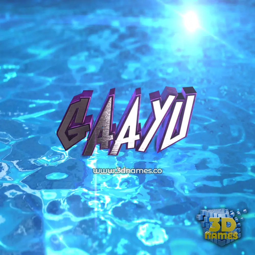 gaayu in Water 2015 style - 3D name wallpaper