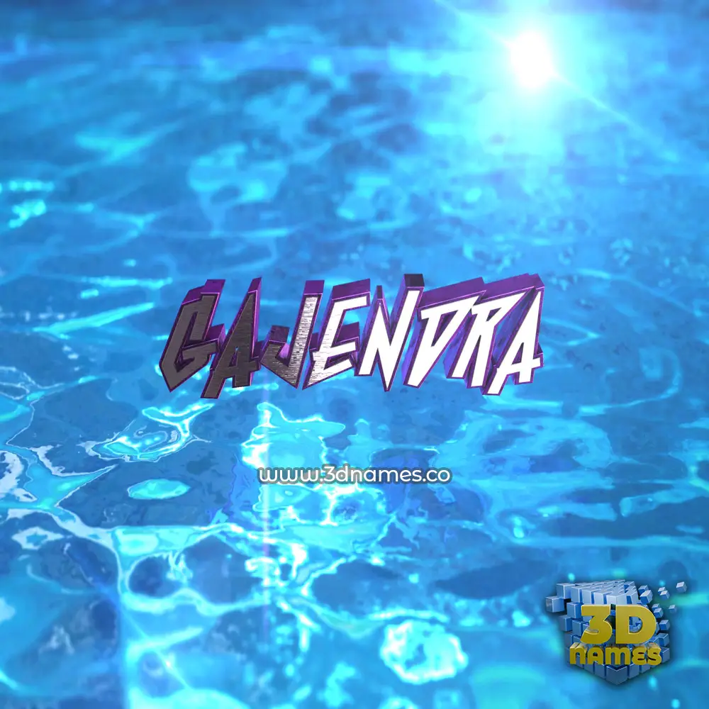 gajendra in Water 2015 style - 3D name wallpaper