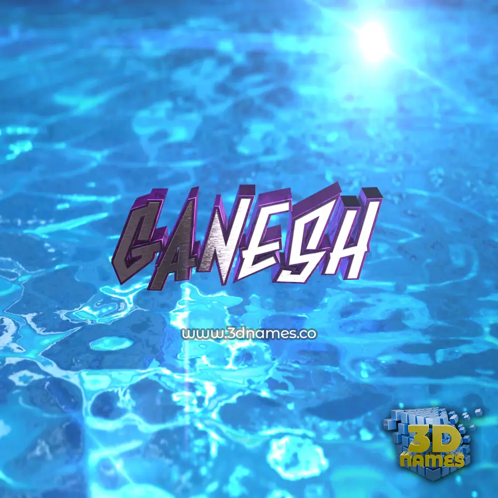 ganesh in Water 2015 style - 3D name wallpaper