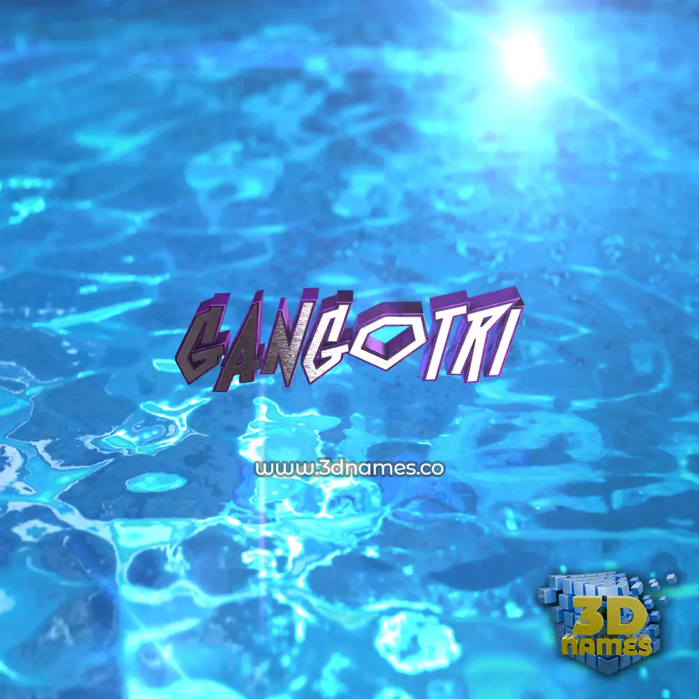 gangotri in Water 2015 style - 3D name wallpaper