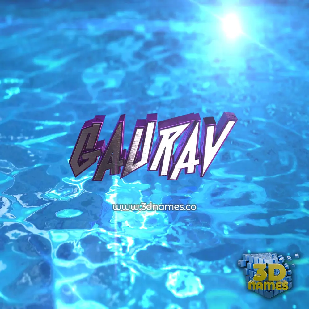 gaurav in Water 2015 style - 3D name wallpaper