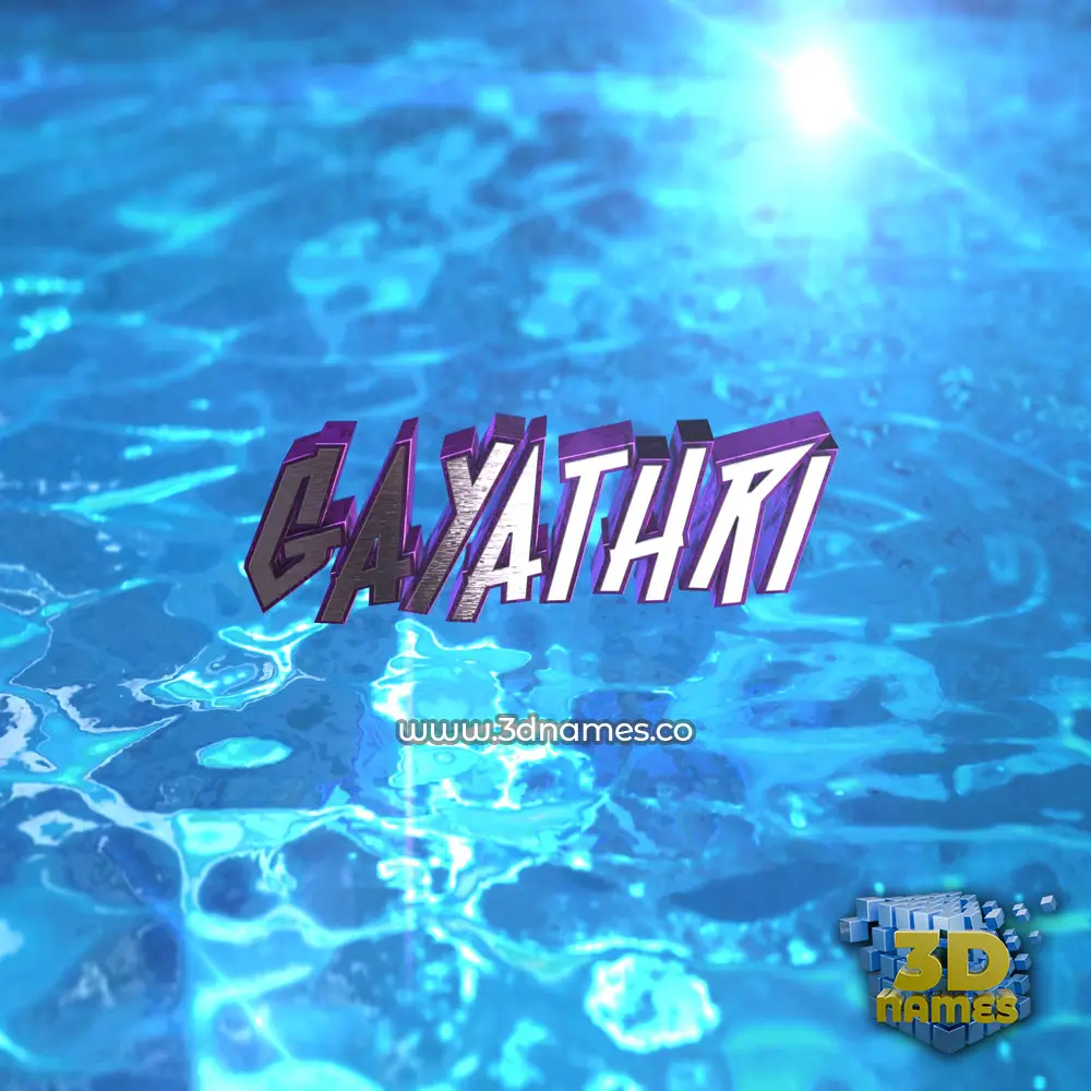 gayathri in Water 2015 style - 3D name wallpaper