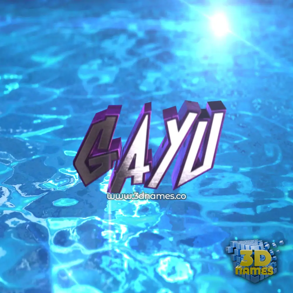 gayu in Water 2015 style - 3D name wallpaper