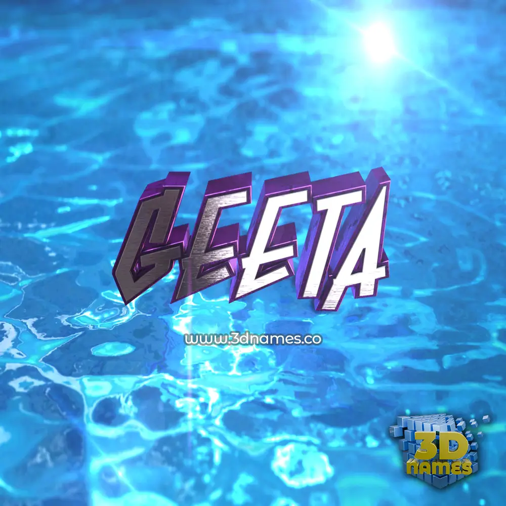 geeta in Water 2015 style - 3D name wallpaper