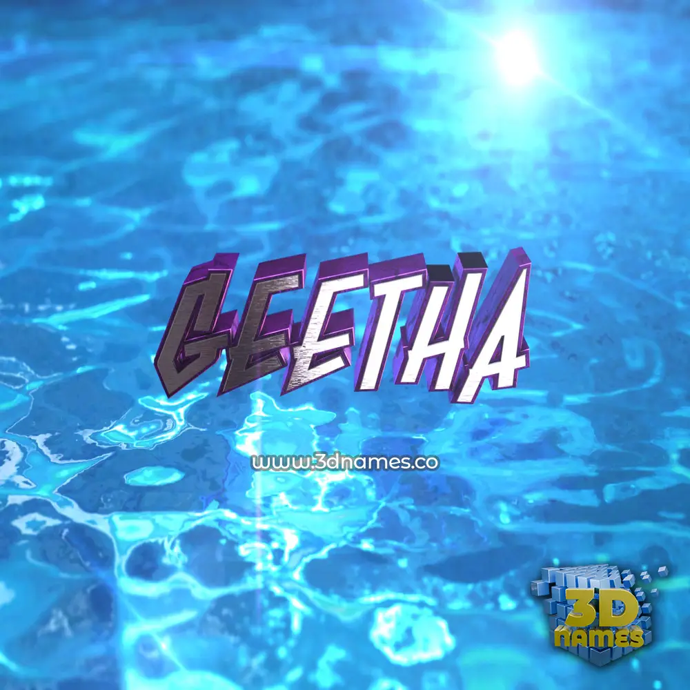 geetha in Water 2015 style - 3D name wallpaper