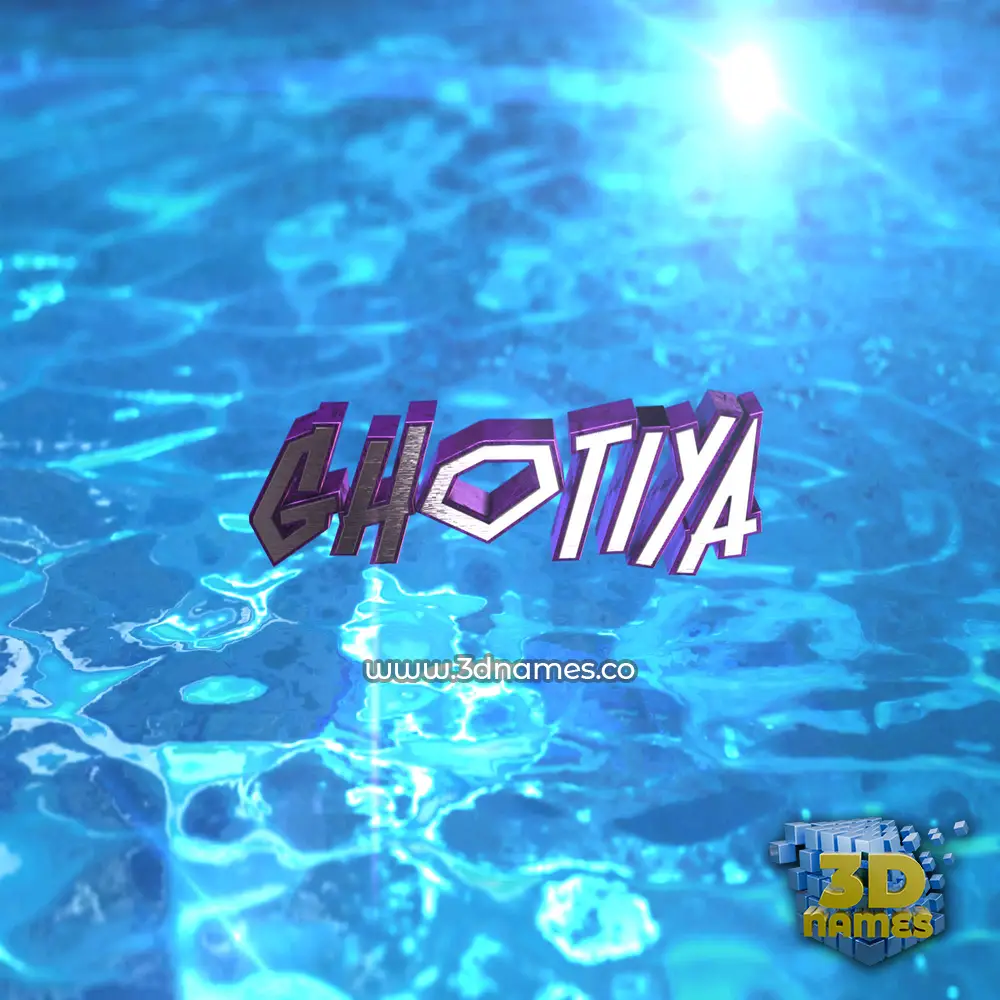ghotiya in Water 2015 style - 3D name wallpaper