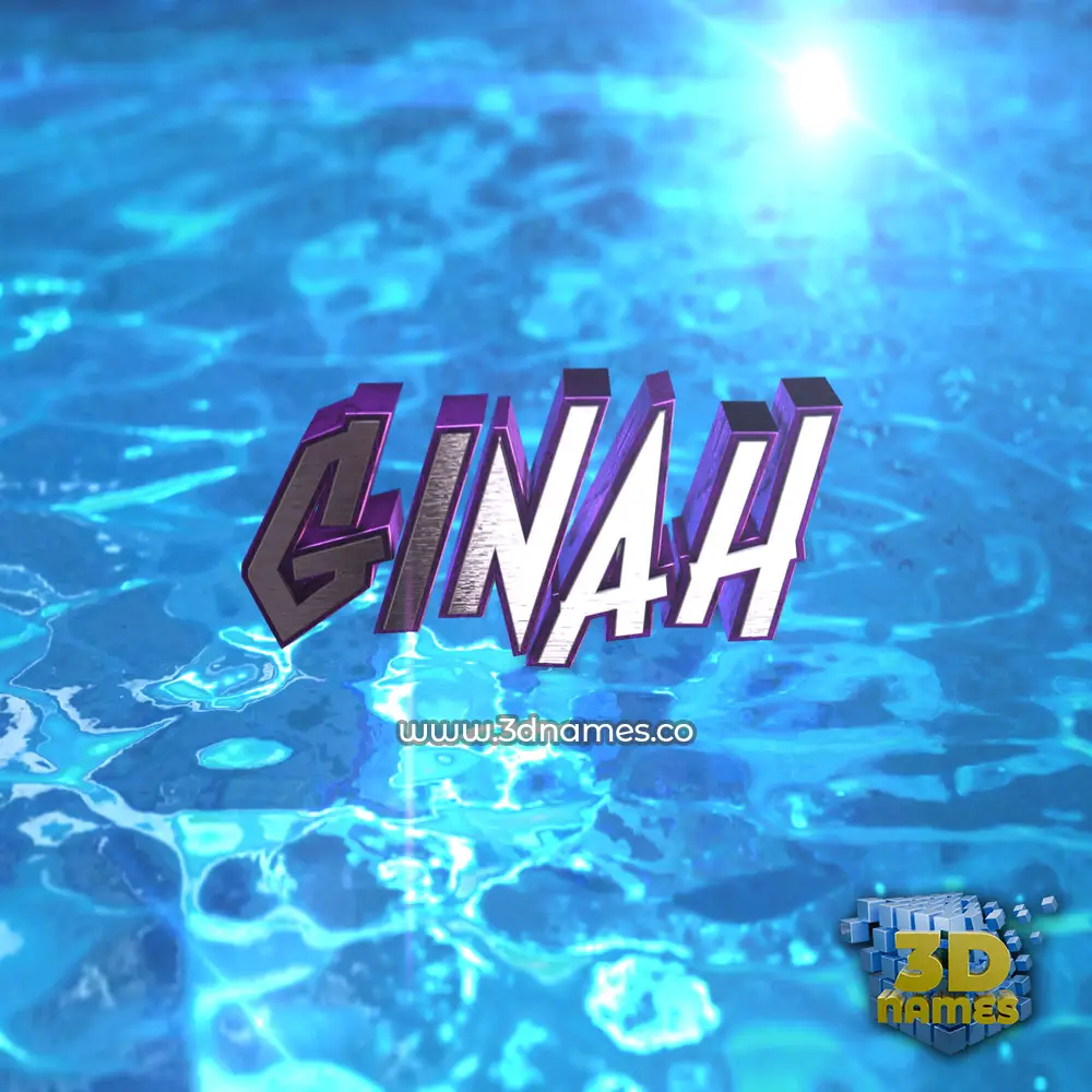 ginah in Water 2015 style - 3D name wallpaper