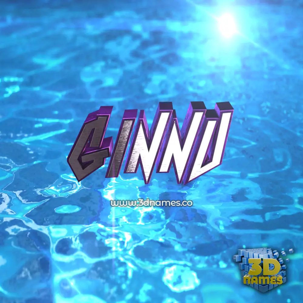 ginnu in Water 2015 style - 3D name wallpaper