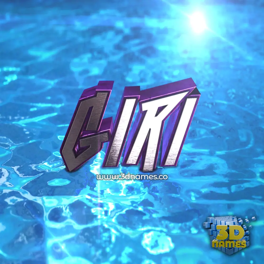 giri in Water 2015 style - 3D name wallpaper