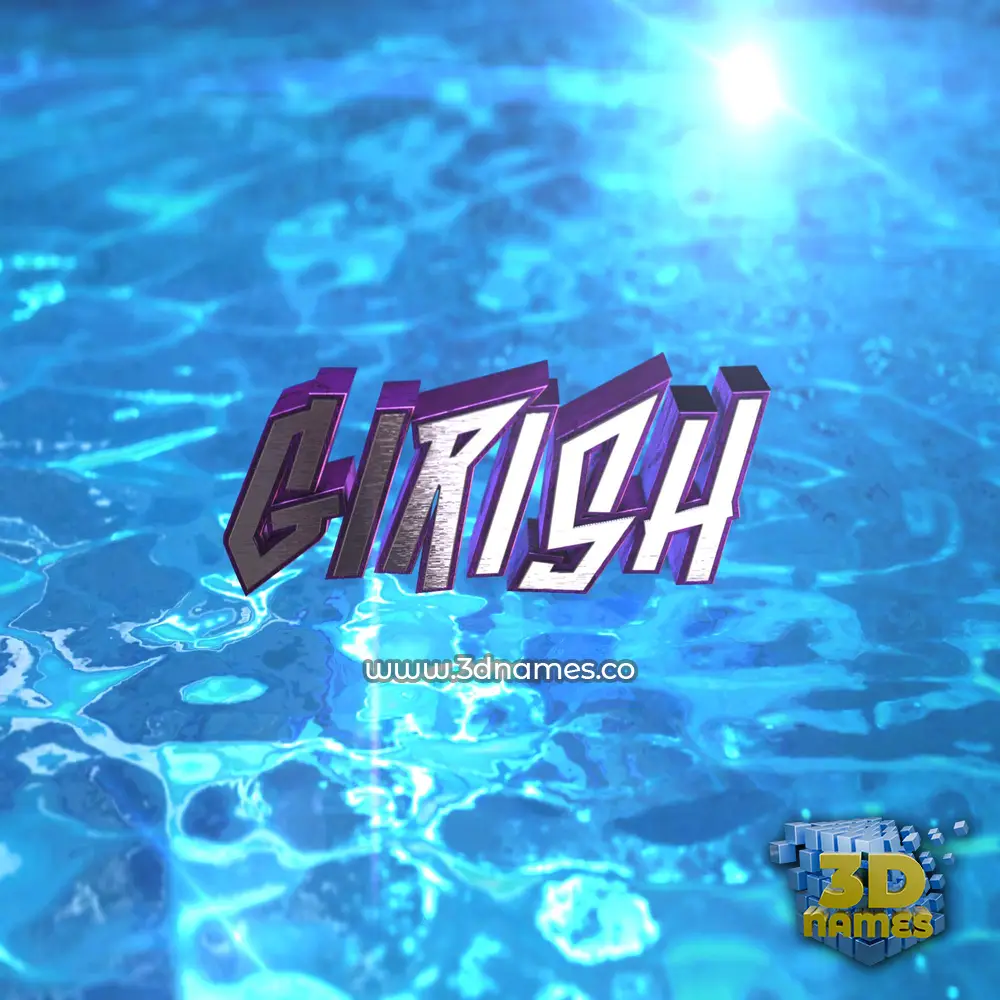 girish in Water 2015 style - 3D name wallpaper