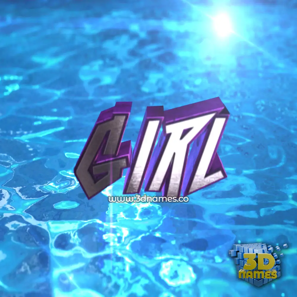 girl in Water 2015 style - 3D name wallpaper