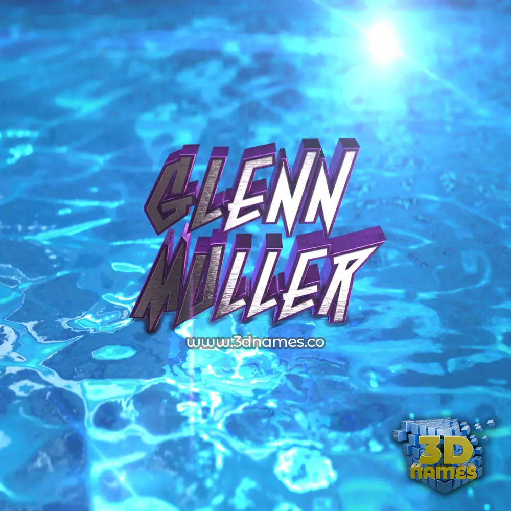 glenn muller in Water 2015 style - 3D name wallpaper
