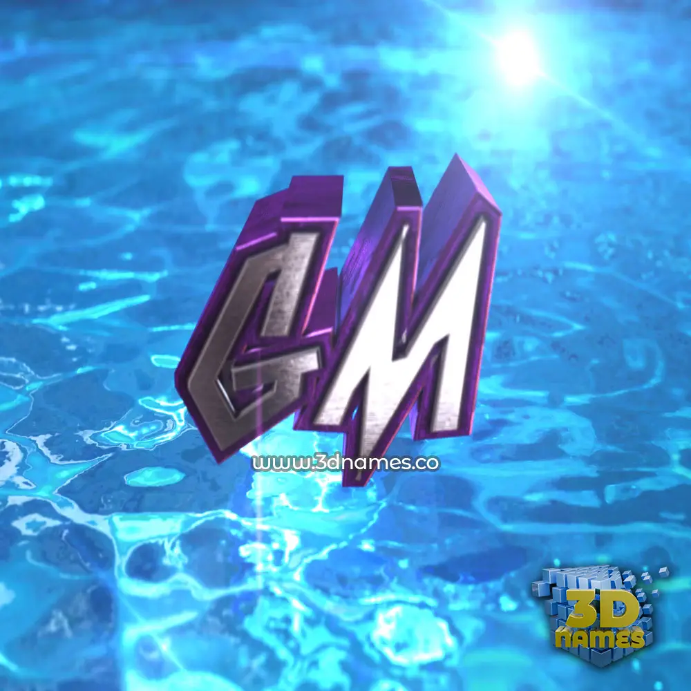 gm in Water 2015 style - 3D name wallpaper