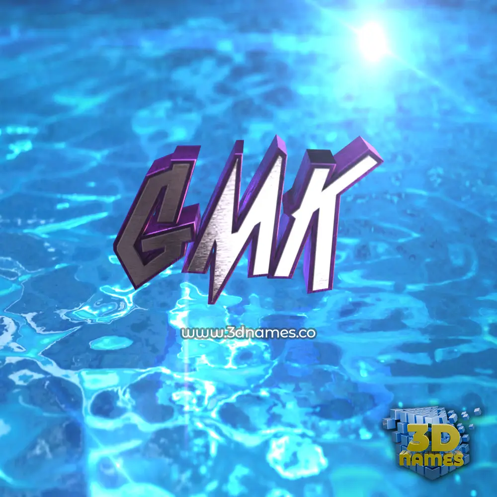 gmk in Water 2015 style - 3D name wallpaper