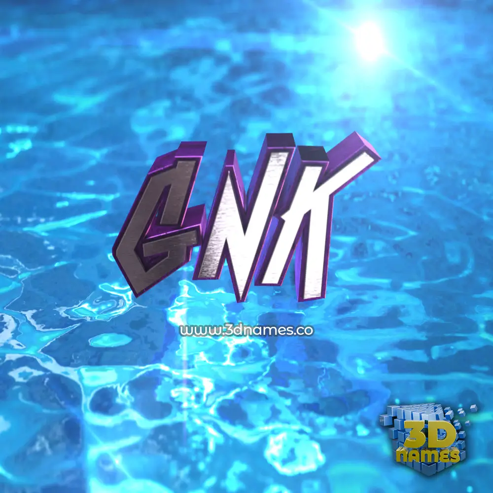 gnk in Water 2015 style - 3D name wallpaper